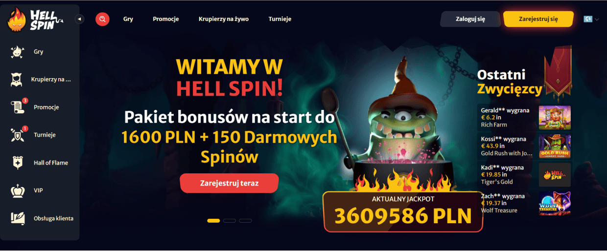 Odkryj wyjątkowe bonusy powitalne dostępne w HellSpin Casino.